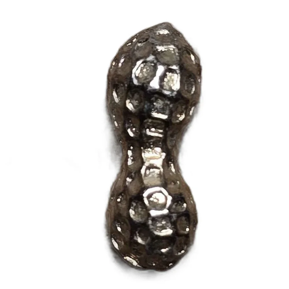 Vintage Silver Tone Figural Peanut Lapel Vest Hat Pin J2